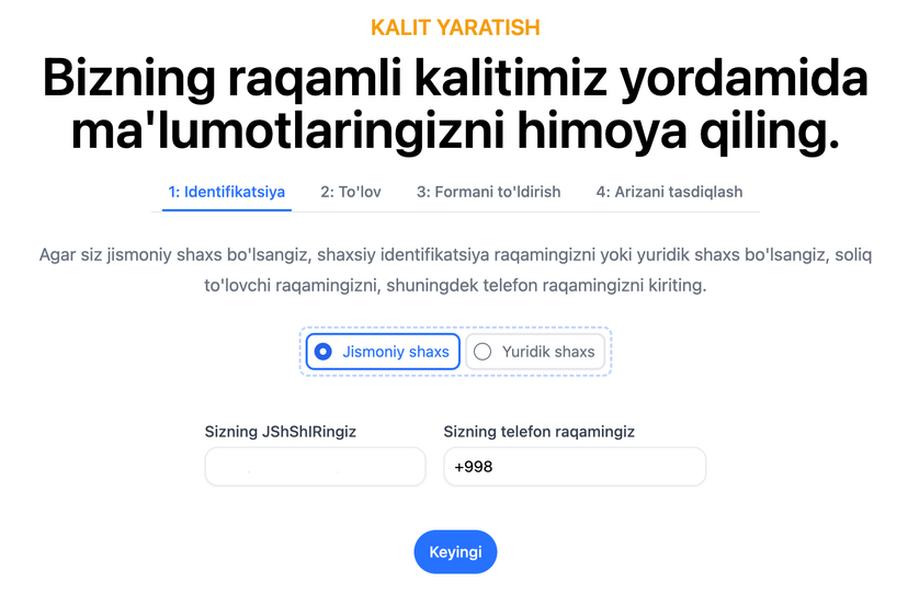 Realsoft elektron raqamli imzo kalitlarini ro'yxatdan o'tkazish markazi